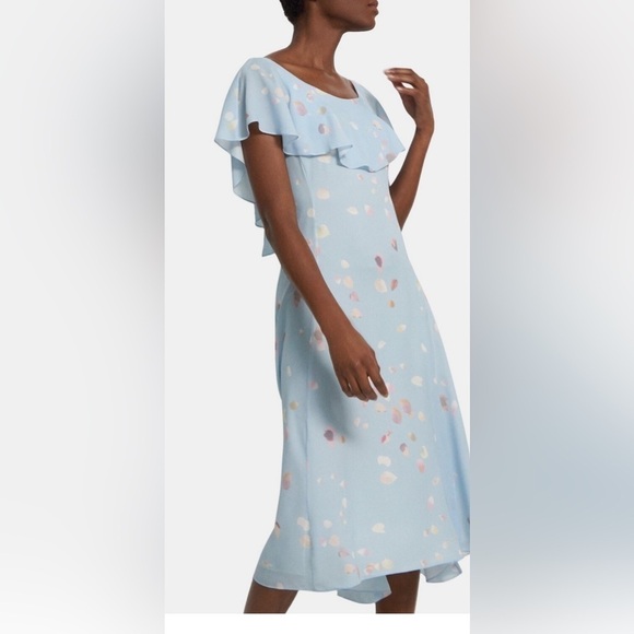 Theory Ruffled Dress in Floral Silk - Picture 3 of 8